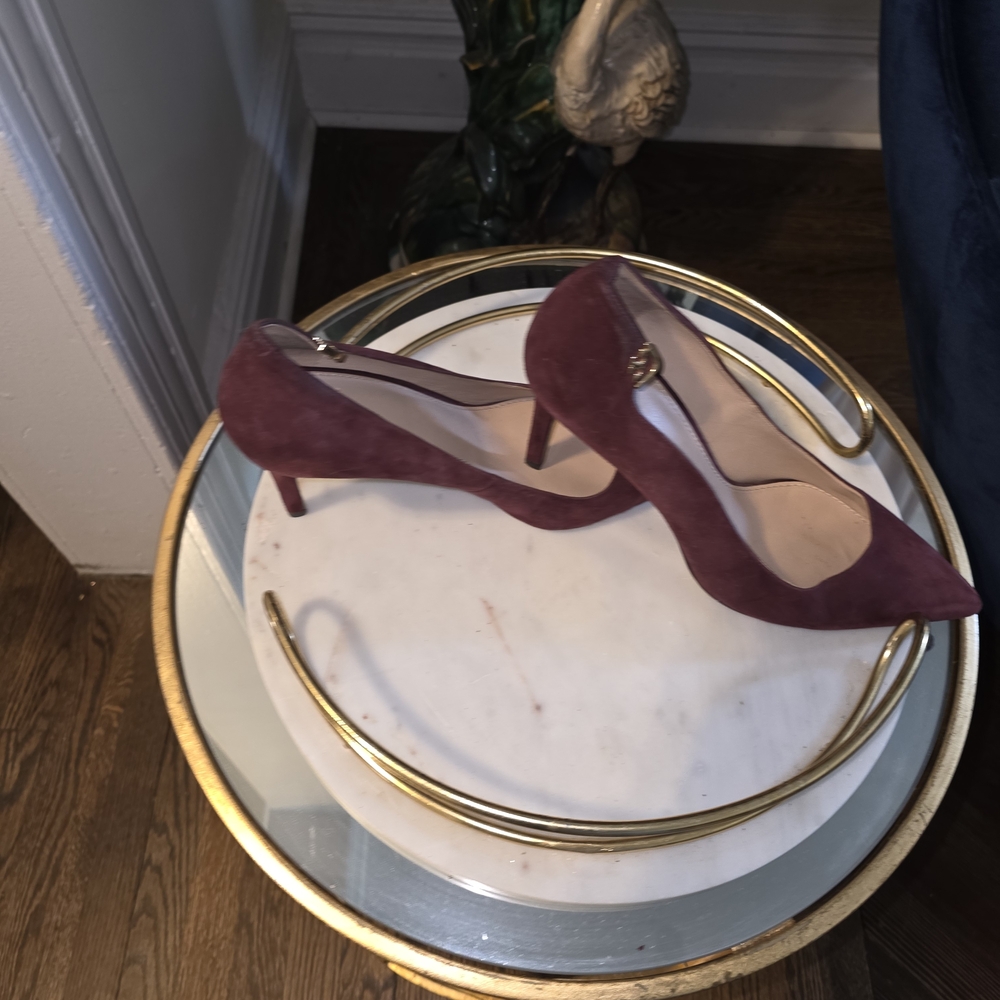 Tory Burch Burgundy Suede Heels
